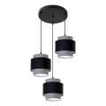 Lampadario a sospensione con cavo 3xE27/60W/230V grigio