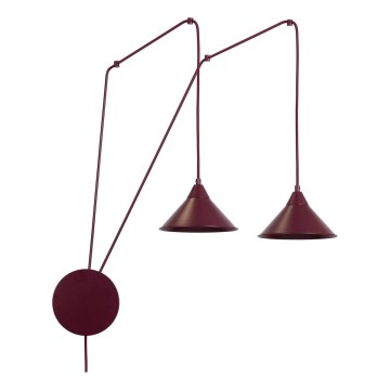 Lampadario a sospensione con cavo ABRAMO 2xE27/15W/230V rosso