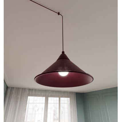 Lampadario a sospensione con cavo ABRAMO 2xE27/15W/230V rosso