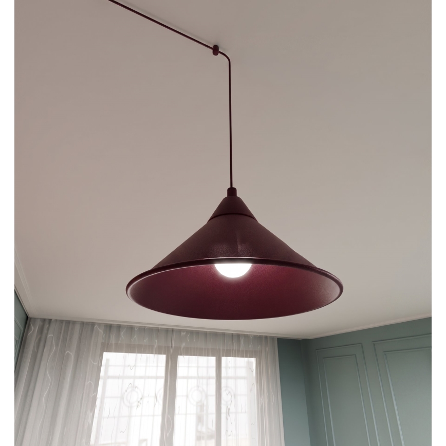 Lampadario a sospensione con cavo ABRAMO 2xE27/15W/230V rosso