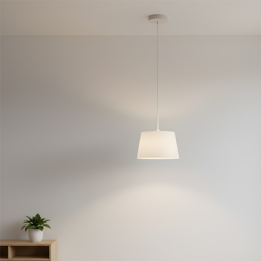 Lampadario a sospensione con cavo AIDA 1xE27/60W/230V Ø 25 cm rovere/bianco