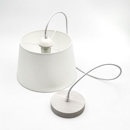 Lampadario a sospensione con cavo AIDA 1xE27/60W/230V Ø 25 cm rovere/bianco