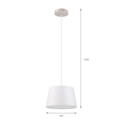 Lampadario a sospensione con cavo AIDA 1xE27/60W/230V Ø 25 cm rovere/bianco