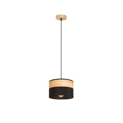 Lampadario a sospensione con cavo ALBA 1xE27/15W/230V diam. 20 cm nero/marrone