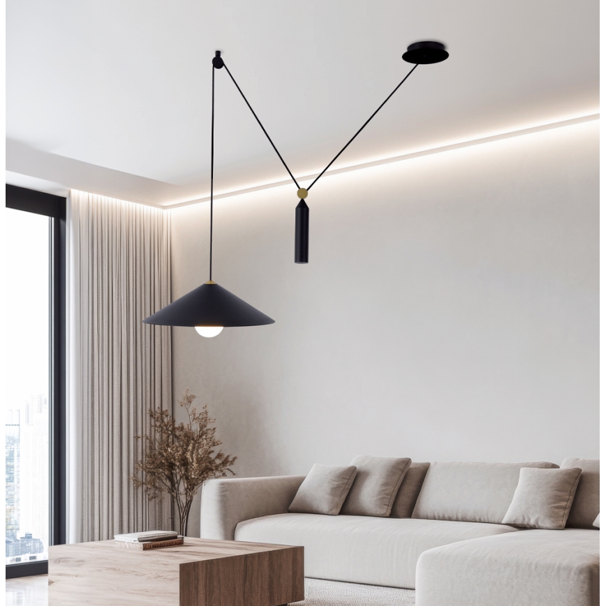 Lampadario a sospensione con cavo ALTO 1xE27/60W/230V nero