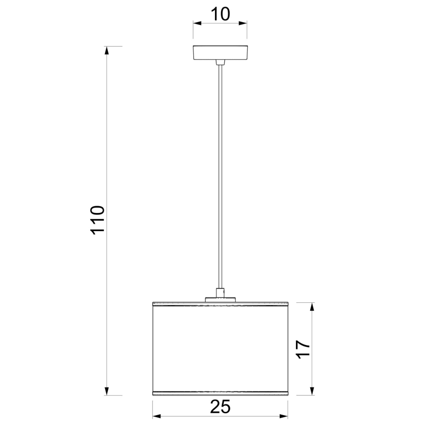 Lampadario a sospensione con cavo ARDEN 1xE27/15W/230V diametro 25 cm beige