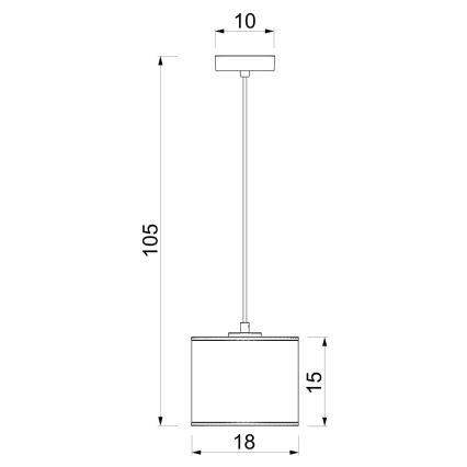Lampadario a sospensione con cavo ARDEN 1xE27/15W/230V Ø 18 cm beige