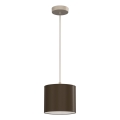 Lampadario a sospensione con cavo ARDEN 1xE27/15W/230V Ø 18 cm beige/marrone