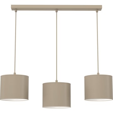 Lampadario a sospensione con cavo ARDEN 3xE27/15W/230V beige