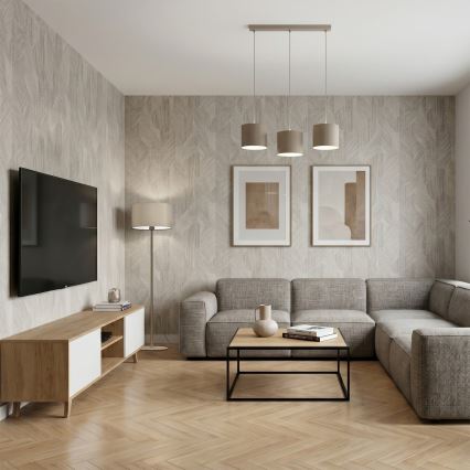 Lampadario a sospensione con cavo ARDEN 3xE27/15W/230V beige