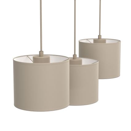 Lampadario a sospensione con cavo ARDEN 3xE27/15W/230V beige