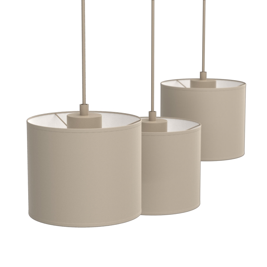 Lampadario a sospensione con cavo ARDEN 3xE27/15W/230V beige