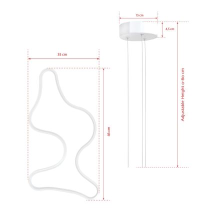 Lampadario a sospensione con cavo ARTISAN LED/36W/230V 4000K bianco