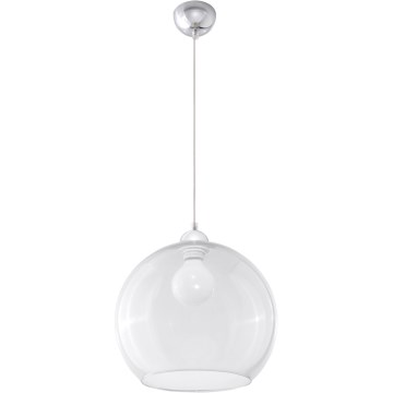 Lampadario a sospensione con cavo BALL 1xE27/15W/230V Ø 30 cm trasparente