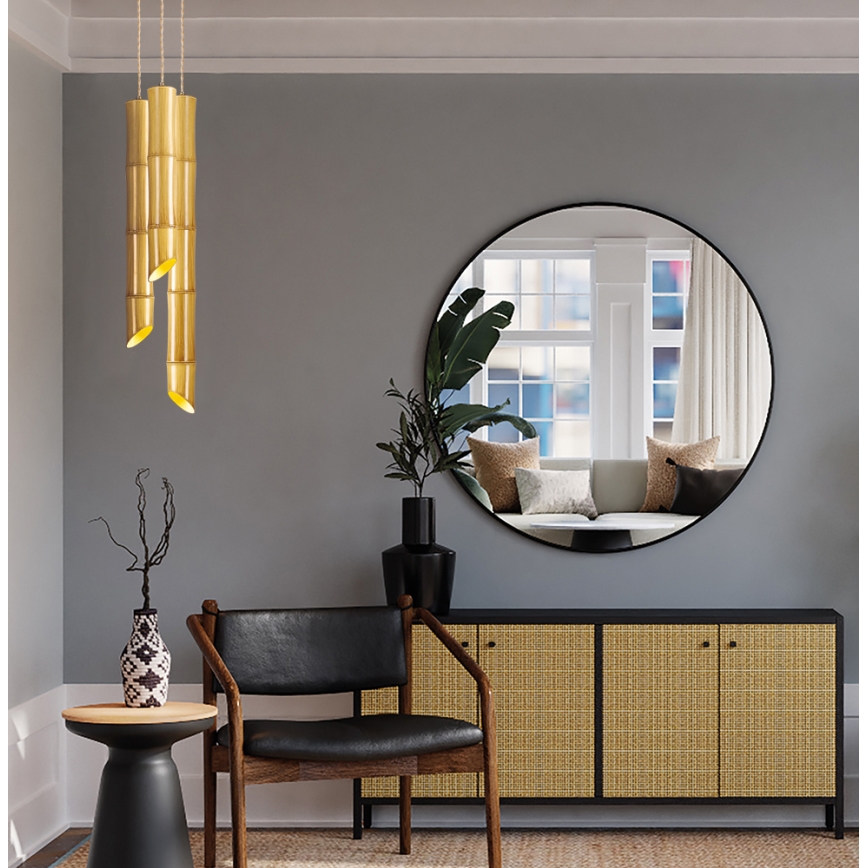 Lampadario a sospensione con cavo BAMBOO 1xGU10/50W/230V bambù