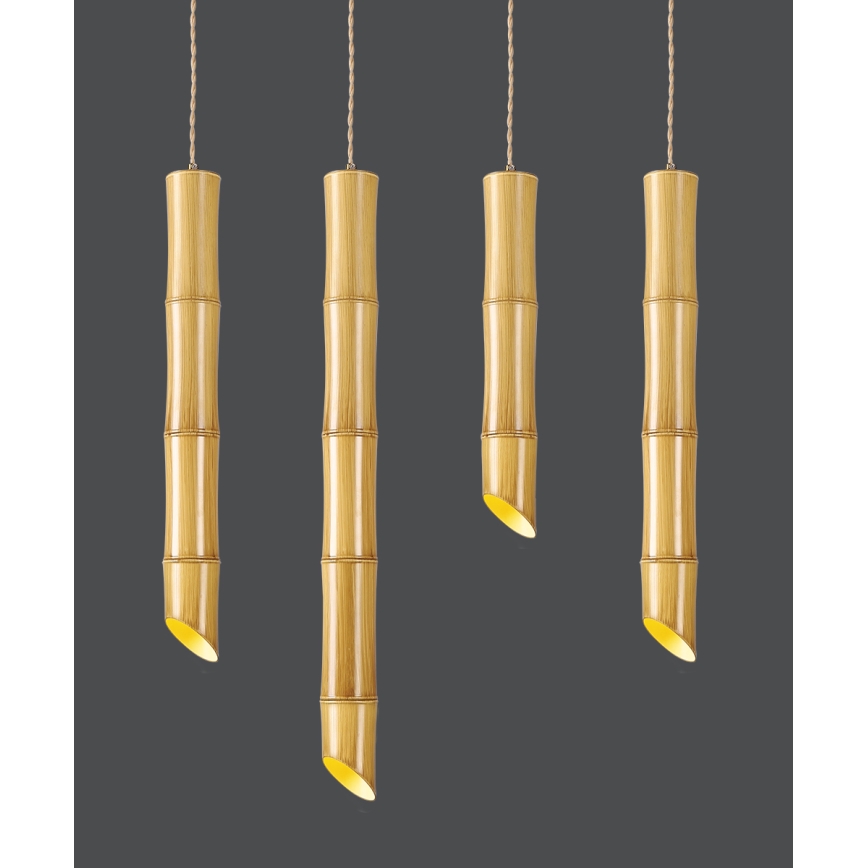 Lampadario a sospensione con cavo BAMBOO 1xGU10/50W/230V bambù