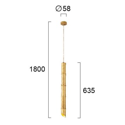 Lampadario a sospensione con cavo BAMBOO 1xGU10/50W/230V bambù
