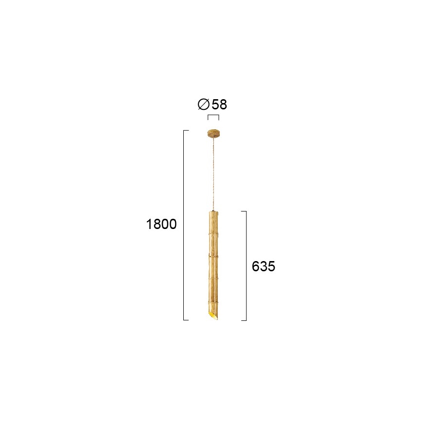 Lampadario a sospensione con cavo BAMBOO 1xGU10/50W/230V bambù