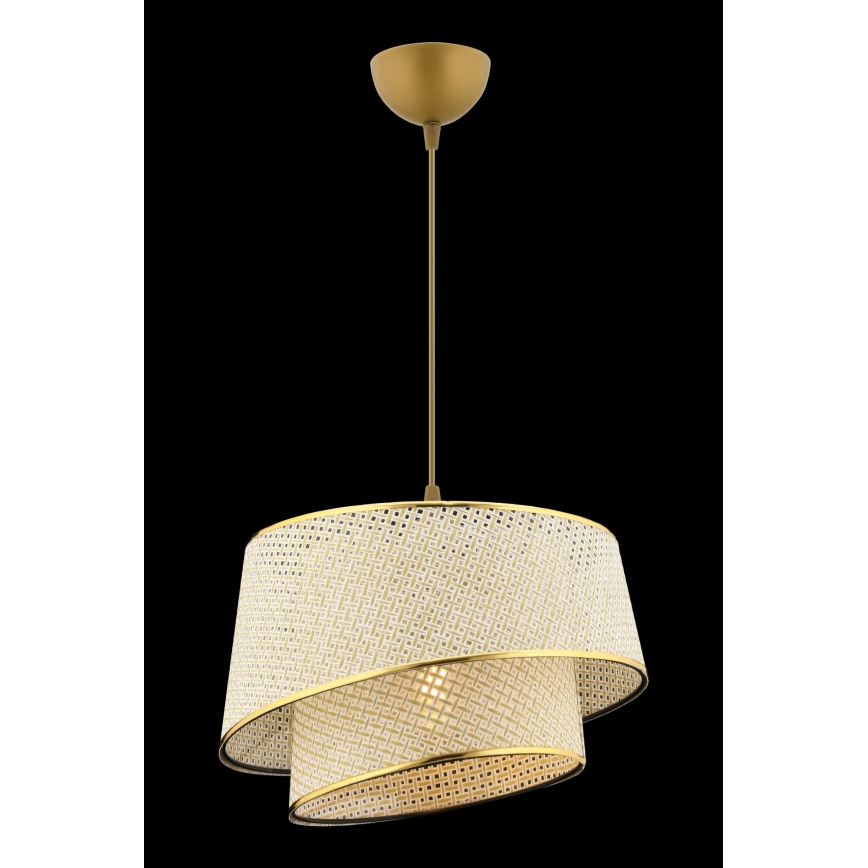 Lampadario a sospensione con cavo BARETTE 1xE27/60W/230V crema/oro