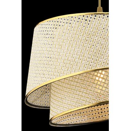 Lampadario a sospensione con cavo BARETTE 1xE27/60W/230V crema/oro