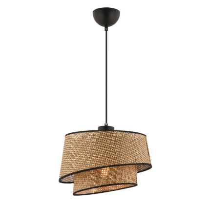 Lampadario a sospensione con cavo BARETTE 1xE27/60W/230V marrone/nero
