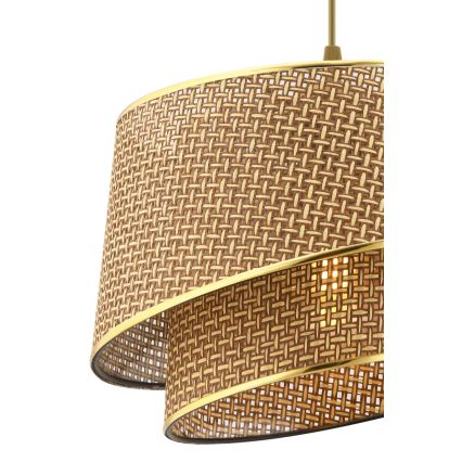Lampadario a sospensione con cavo BARETTE 1xE27/60W/230V marrone/oro