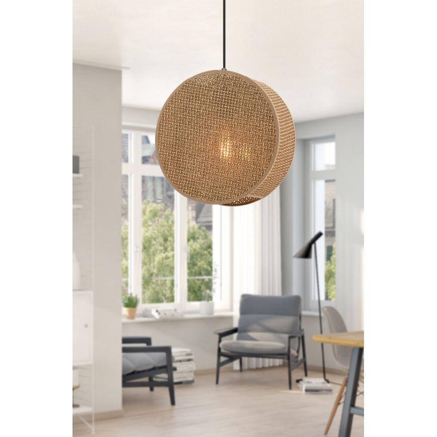 Lampadario a sospensione con cavo BIG DRUM 1xE27/60W/230V marrone