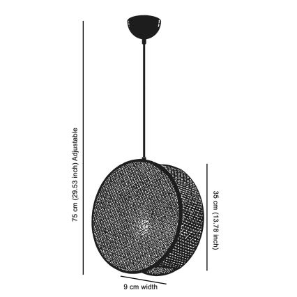 Lampadario a sospensione con cavo BIG DRUM 1xE27/60W/230V marrone