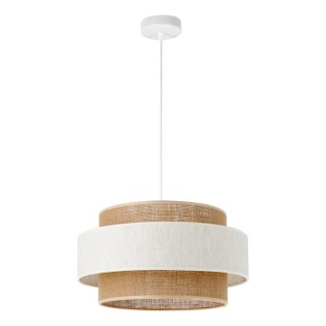Lampadario a sospensione con cavo BOHO 1xE27/60W/230V diam. 40 cm crema/iuta