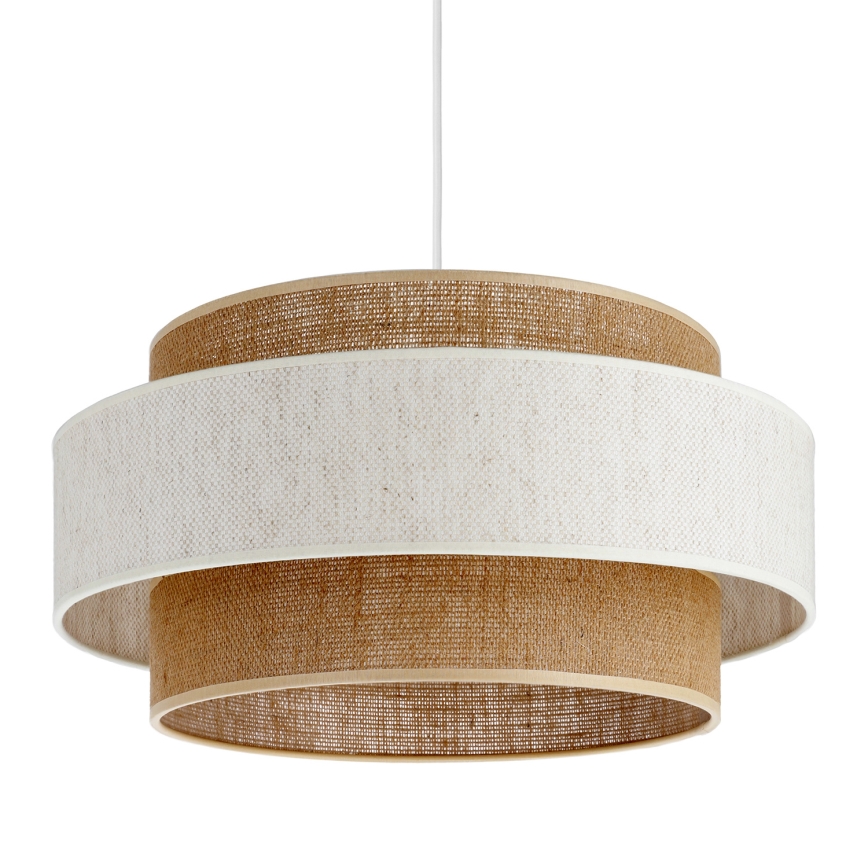 Lampadario a sospensione con cavo BOHO 1xE27/60W/230V diam. 40 cm crema/iuta