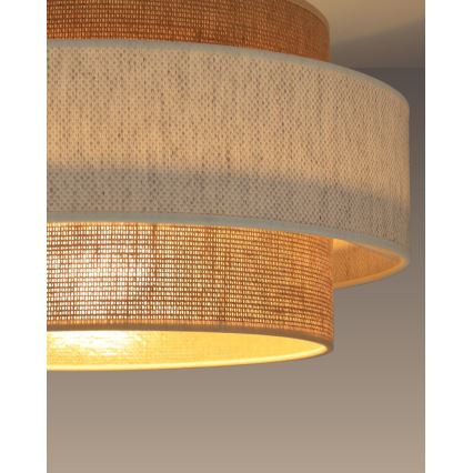 Lampadario a sospensione con cavo BOHO 1xE27/60W/230V diam. 40 cm crema/iuta