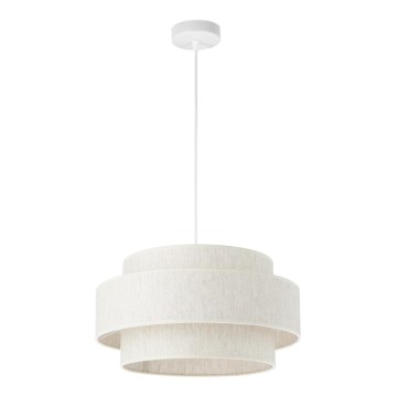 Lampadario a sospensione con cavo BOHO 1xE27/60W/230V Ø 40 cm bianco