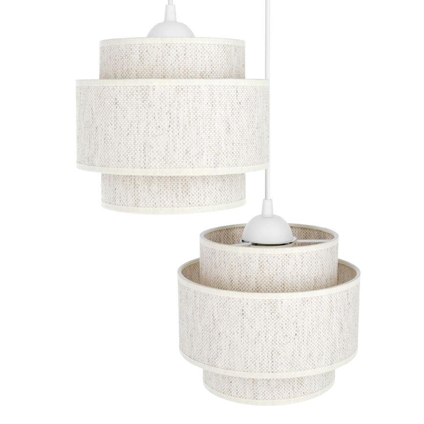 Lampadario a sospensione con cavo BOHO 2xE27/60W/230V bianco