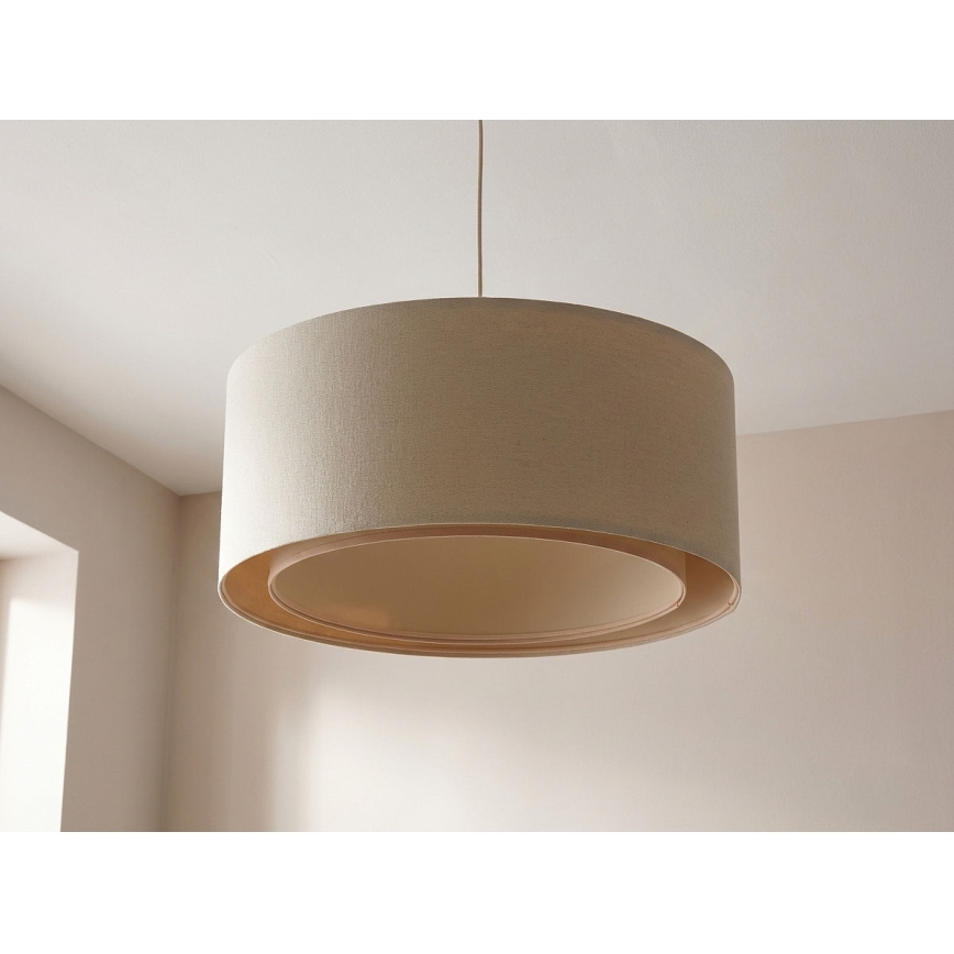 Lampadario a sospensione con cavo BOHO TRINITI 1xE27/60W/230V, diam. 50 cm, colore crema