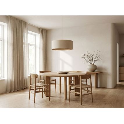 Lampadario a sospensione con cavo BOHO TRINITI 1xE27/60W/230V, diam. 50 cm, colore crema