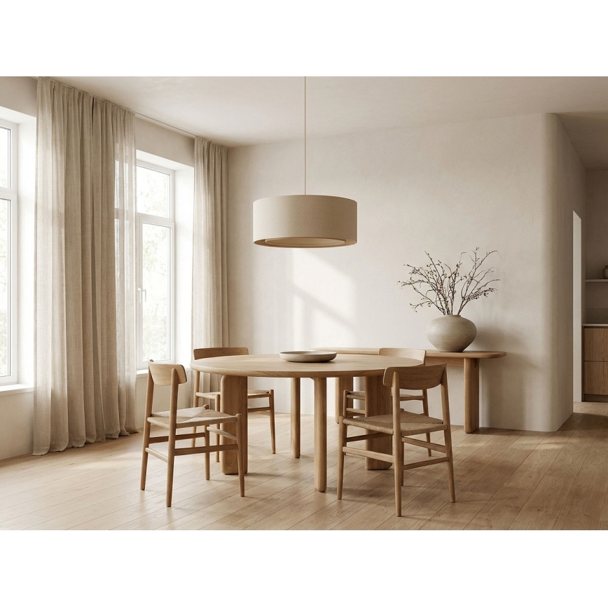 Lampadario a sospensione con cavo BOHO TRINITI 1xE27/60W/230V, diam. 50 cm, colore crema