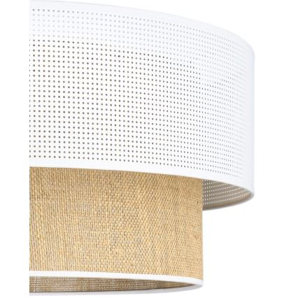 Lampadario a sospensione con cavo BORHO 1xE27/60W/230V Ø 40 cm bianco/iuta