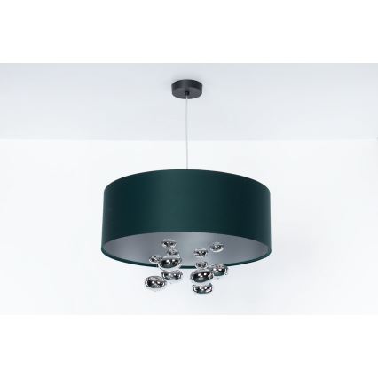 Lampadario a sospensione con cavo BUBBLE 1xE27/60W/230V Ø 40 cm verde