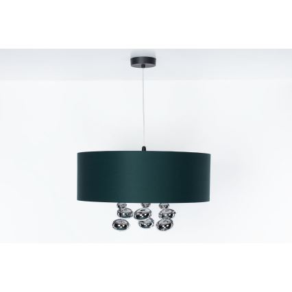 Lampadario a sospensione con cavo BUBBLE 1xE27/60W/230V Ø 40 cm verde
