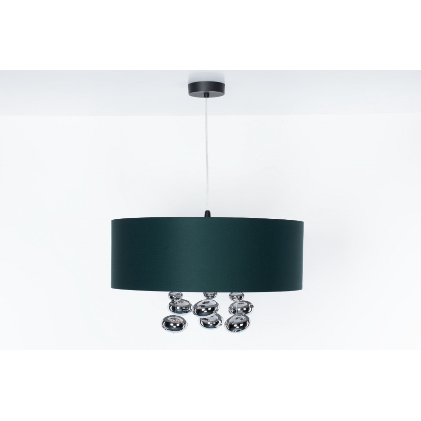 Lampadario a sospensione con cavo BUBBLE 1xE27/60W/230V Ø 40 cm verde