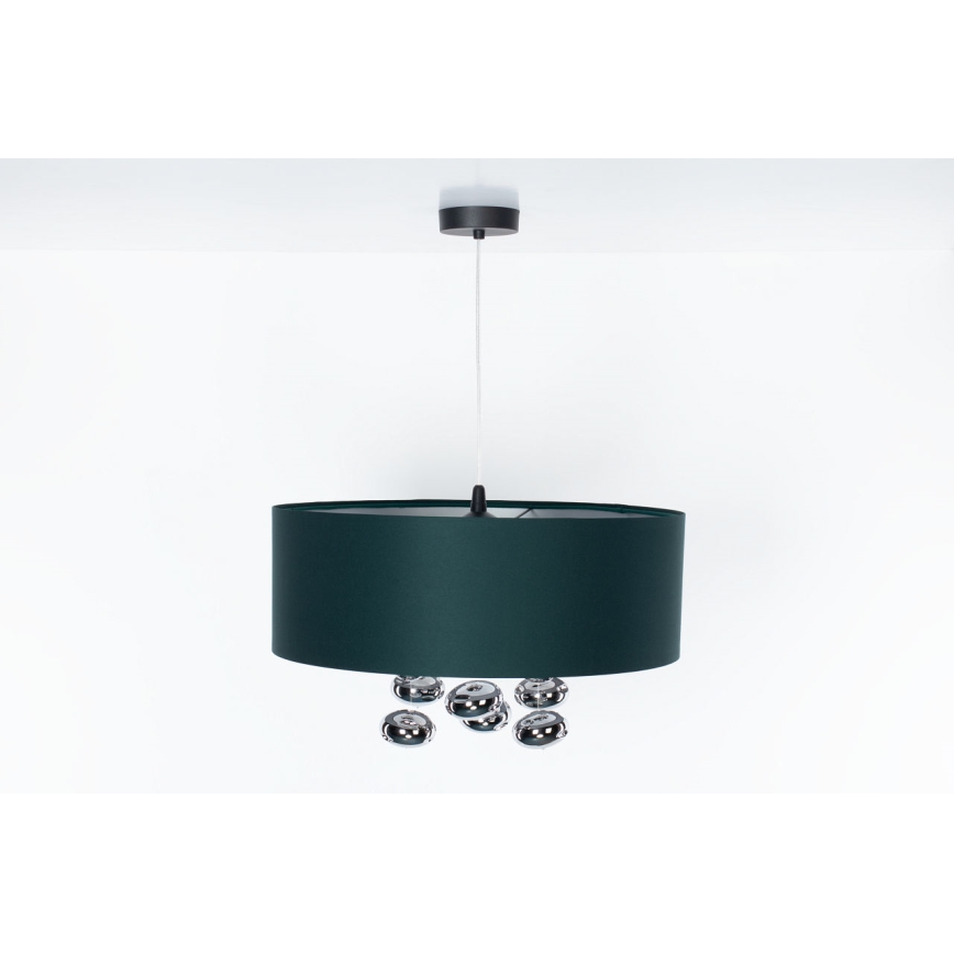 Lampadario a sospensione con cavo BUBBLE 1xE27/60W/230V Ø 40 cm verde