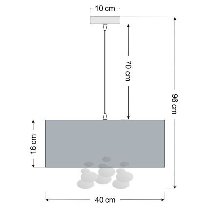 Lampadario a sospensione con cavo BUBBLE 1xE27/60W/230V Ø 40 cm verde