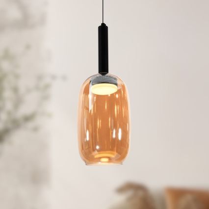 Lampadario a sospensione con cavo BUENO 1xGX53/9W/230V Ø 15 cm marrone fumé
