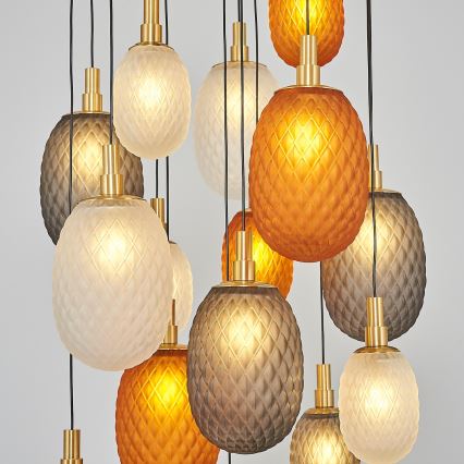 Lampadario a sospensione con cavo CACTUS 16xG9/5W/230V rame/grigio/bianco