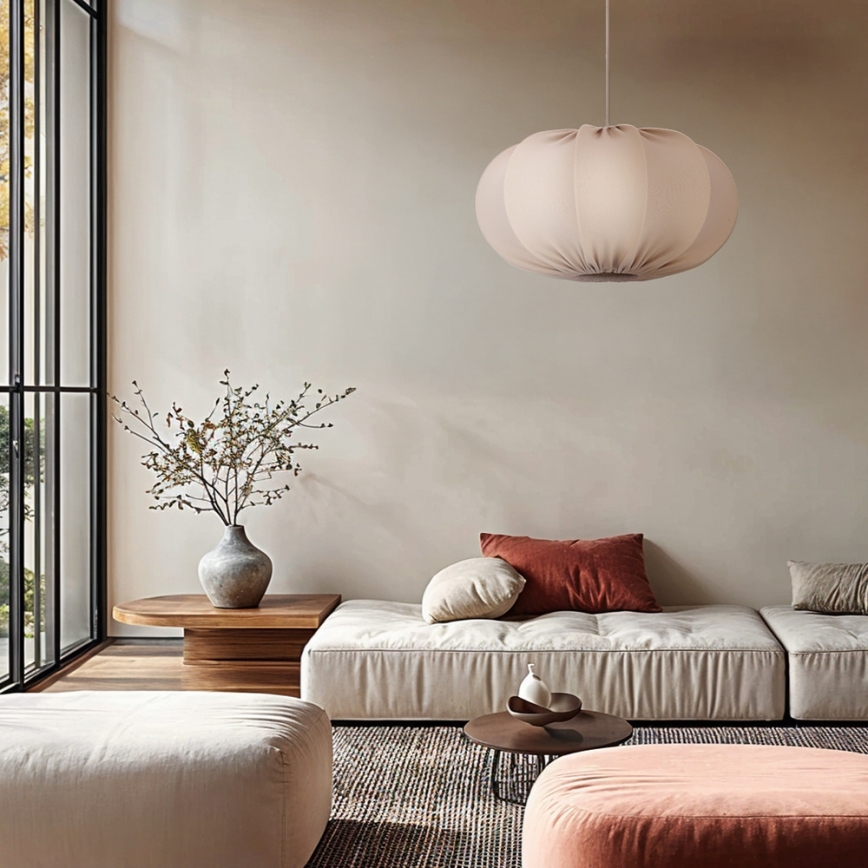 Lampadario a sospensione con cavo CAFEE 1xE27/40W/230V Ø 52 cm beige