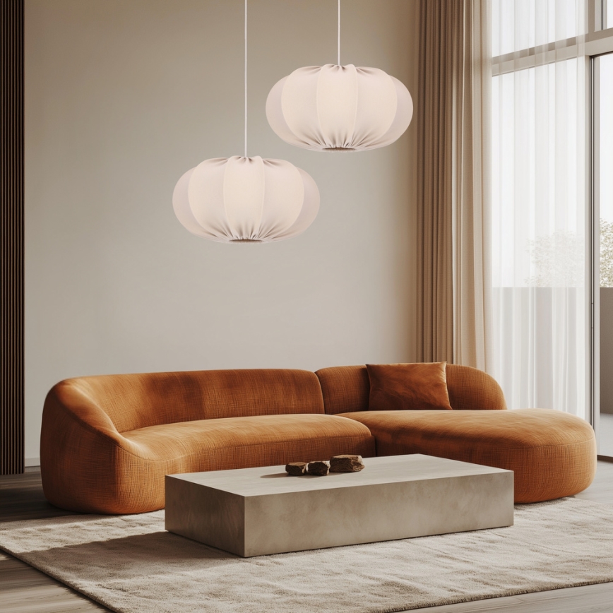 Lampadario a sospensione con cavo CAFEE 1xE27/40W/230V Ø 52 cm beige