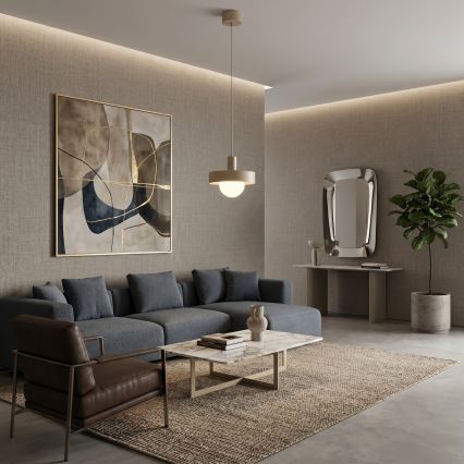 Lampadario a sospensione con cavo CANAN 1xE27/15W/230V diametro 29 cm beige