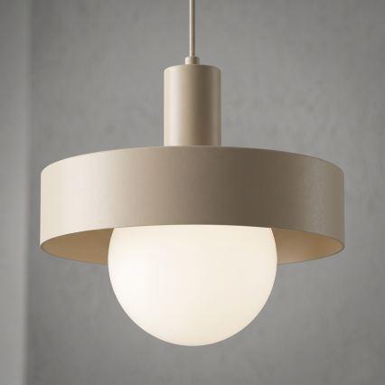 Lampadario a sospensione con cavo CANAN 1xE27/15W/230V diametro 29 cm beige