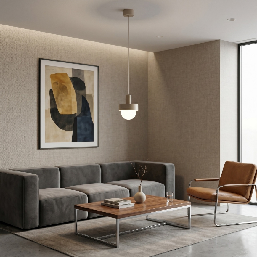 Lampadario a sospensione con cavo CANAN 1xE27/15W/230V pr. 20 cm beige