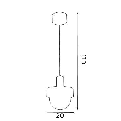 Lampadario a sospensione con cavo CANAN 1xE27/15W/230V pr. 20 cm beige